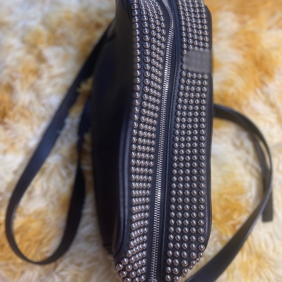 Michael Kors Black Studded Leather Shoulder Bag - Picture 3 of 6